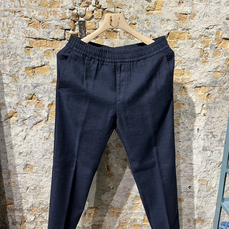 Windsor Scuro Linen Blend Trousers Navy 