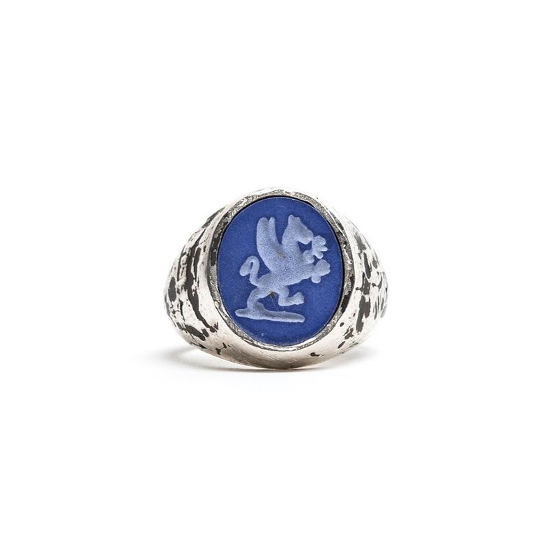 Damico Zegel Ring Blauw Zilver