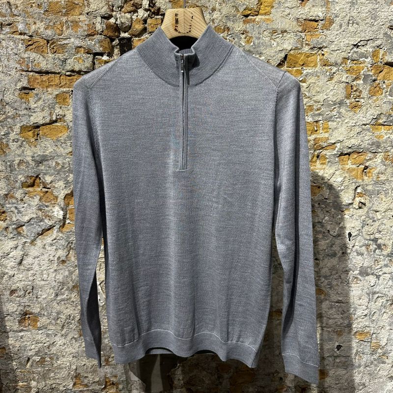 Kris K Trento Half-Zip Merino Light Grey