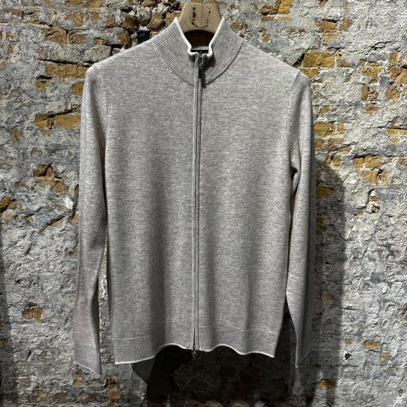Kris K J Belfort Full-Zip Cashmere Vest Oatmeal Kris K J Belfort Full-Zip Cashmere Vest Oatmeal