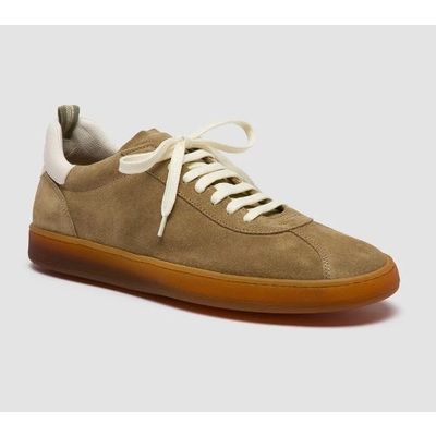 Foto van Officine Creative Brown Leather and Suede Low Top Sneakers Natural Suede 