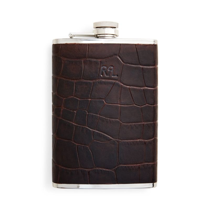 Ralph Lauren RRL Flask-Travel-Embossed Leather