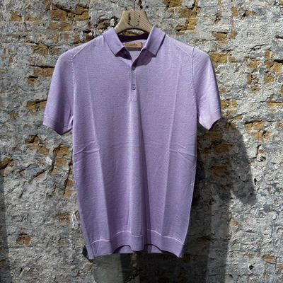 Kris K S McQueen Silk Polo Light Lila Foto van Kris K S McQueen Silk Polo Light Lila
