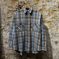 HAIKURE Nelson Checked Overshirt Light Blue