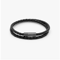 TATE OSSIAN London Double Wrap Rope Bracelet Black