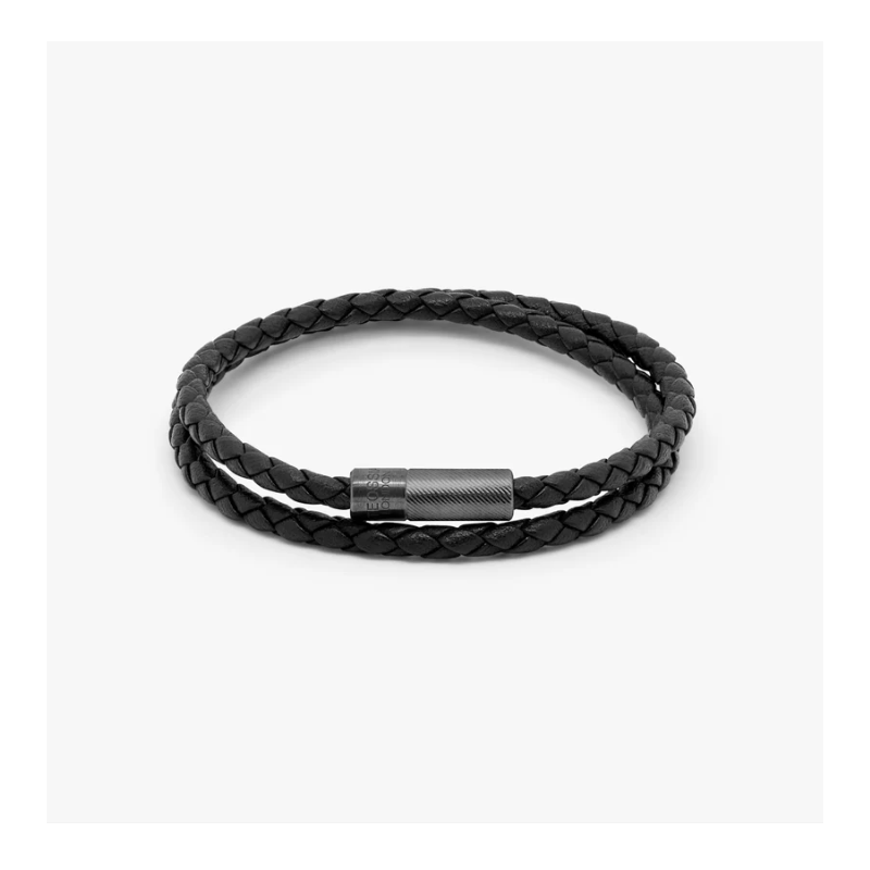 TATE OSSIAN London Double Wrap Rope Bracelet Black