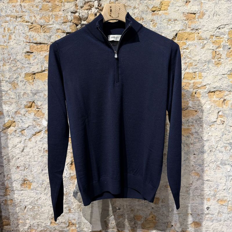 Piacenza Super fine Merino Wool Zip Turtleneck Navy Piacenza Super fine Merino Wool Zip Turtleneck Navy