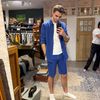 Afbeelding van Kris K Linnen Shorts Royal Blue 