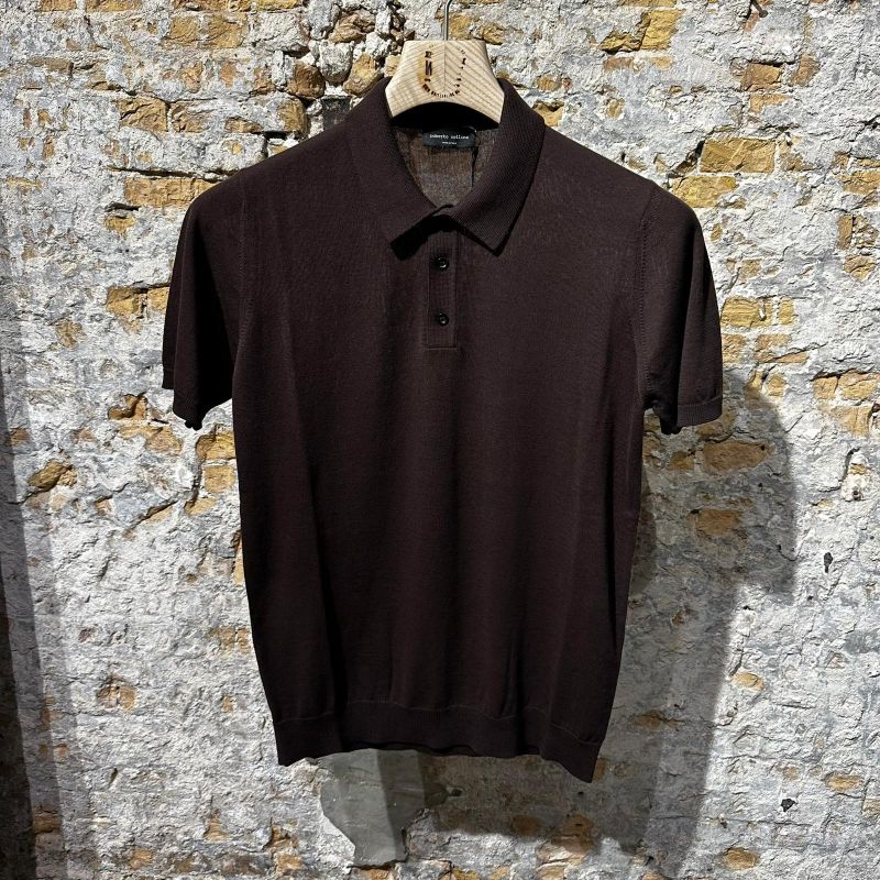 Roberto Collina Knitted Polo Caffe