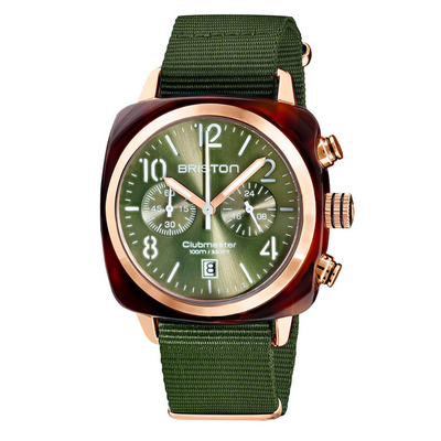 Foto van Briston Clubmaster Classic - Chrono - Gold - Olive Green