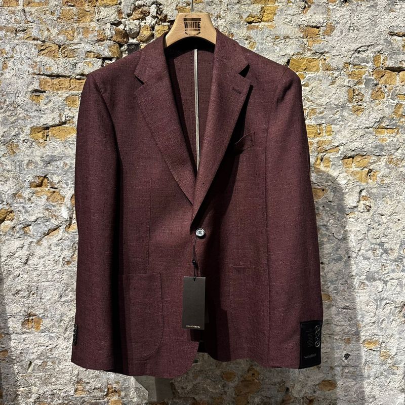 Windsor Giorno Wool & Silk Aged Burgundy Mélange Jacket