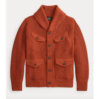 Double RL Ralph Lauren WOOL-COTTON SHAWL-COLLAR CARDIGAN