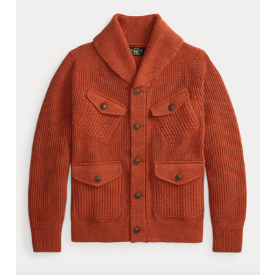 Foto van Double RL Ralph Lauren WOOL-COTTON SHAWL-COLLAR CARDIGAN