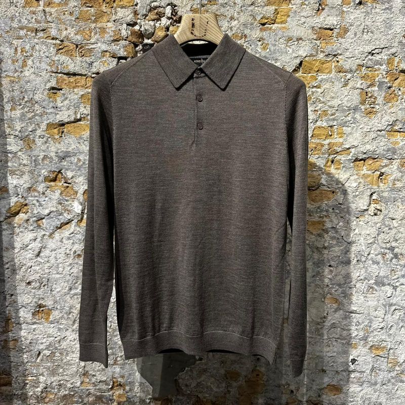 Kris K Ibrahimović Longsleeve Polo Taupe Kris K Ibrahimović Longsleeve Polo Taupe