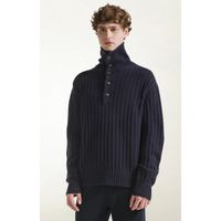 Piacenza Turtleneck Whit Buttons Navy