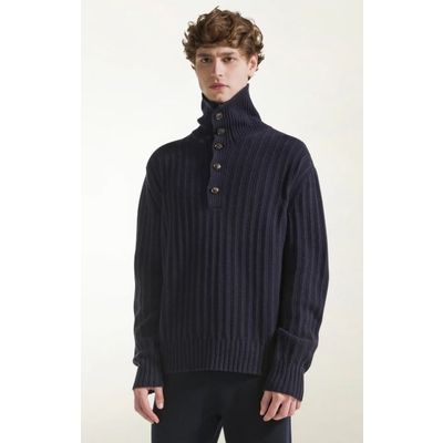 Foto van Piacenza Turtleneck Whit Buttons Navy