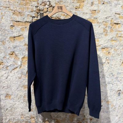 Foto van Scaglione Round Neck Milano Stitch Navy