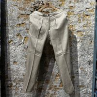 Devore Haringbone Summer Pantalon Linnen sand