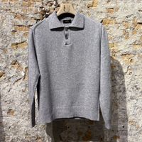 Kris K R Redford Kashmir Polo Pull Light Grey