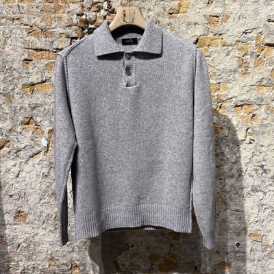 Foto van Kris K R Redford Kashmir Polo Pull Light Grey
