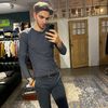 Afbeelding van Hannes Roether Longe-Sleeve Rock T-shirt Faded Dark Blue 