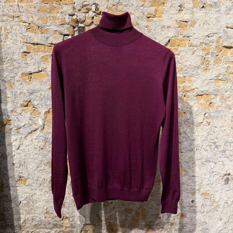 Piacenza Roll Neck Thin Merino Burgundy Piacenza Roll Neck Thin Merino Burgundy
