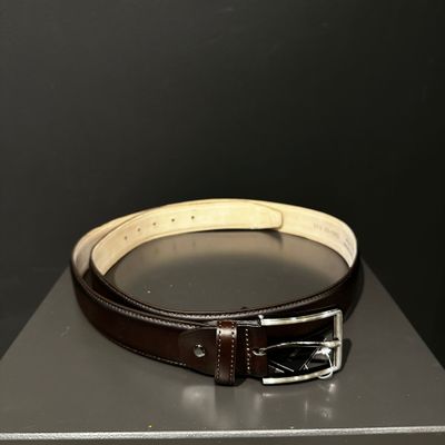 Foto van Men Of Global Dark Brown Leather Belt Smoked