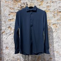 Fedeli Steve ML shirt Piquet Giza Dark Midnightblue