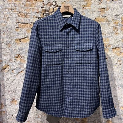 ASPESI Wool Shirt Jacket Navy/Grey Foto van ASPESI Wool Shirt Jacket Navy/Grey