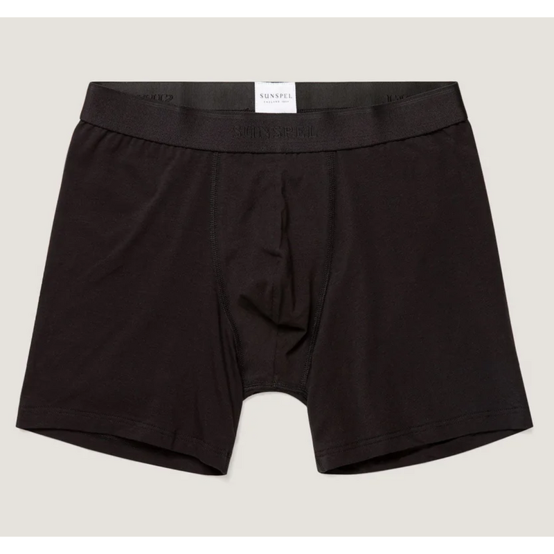 Sunspel Stretch Cotton Boxer Briefs Black Sunspel Stretch Cotton Boxer Briefs Black