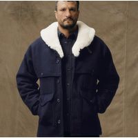 Filson Lined Mackinaw Wool Packer Coat Blue 