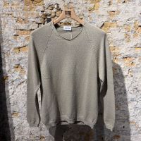 Scaglione V Neck Nubby Cotton