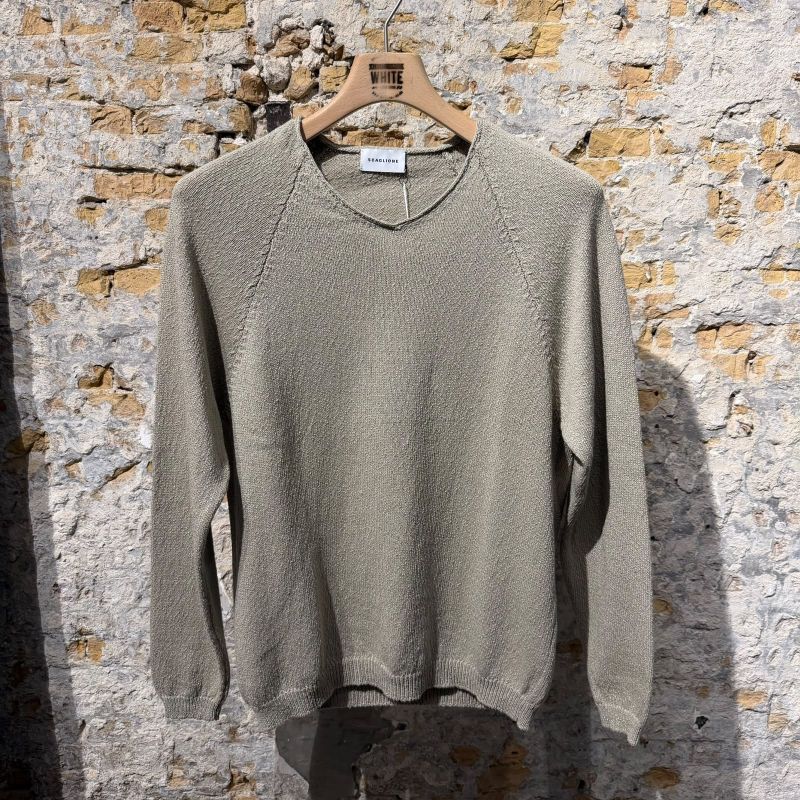Scaglione V Neck Nubby Cotton Scaglione V Neck Nubby Cotton