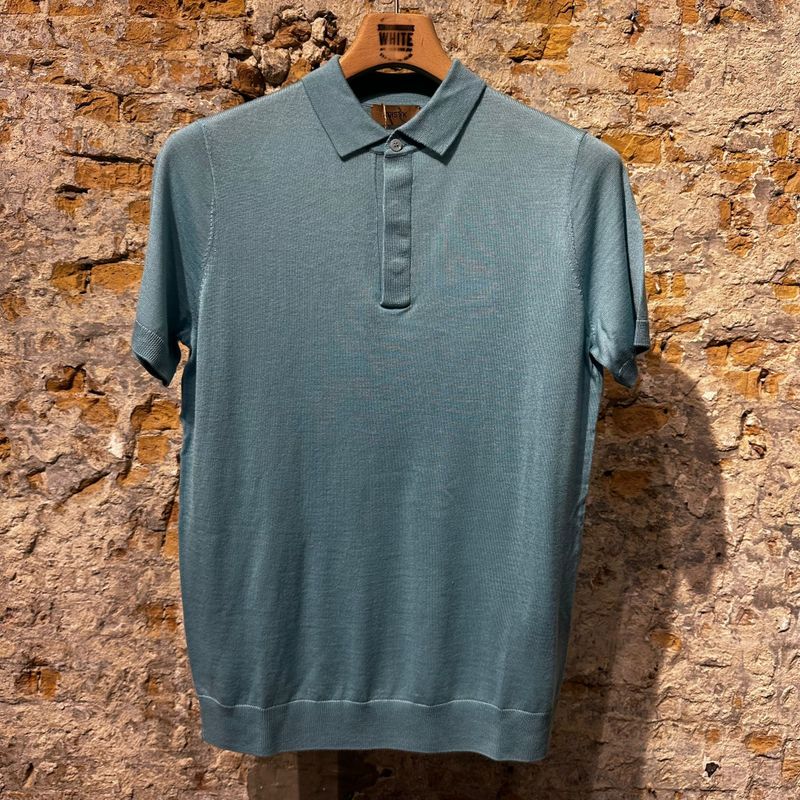 Kris K McQueen Silk Polo Turqoise