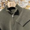 Afbeelding van Ten c Wool Hunting zip sweater Green