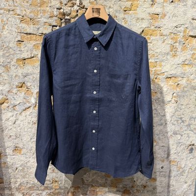 Foto van Blue De Genes Linnen Shirt Navy 