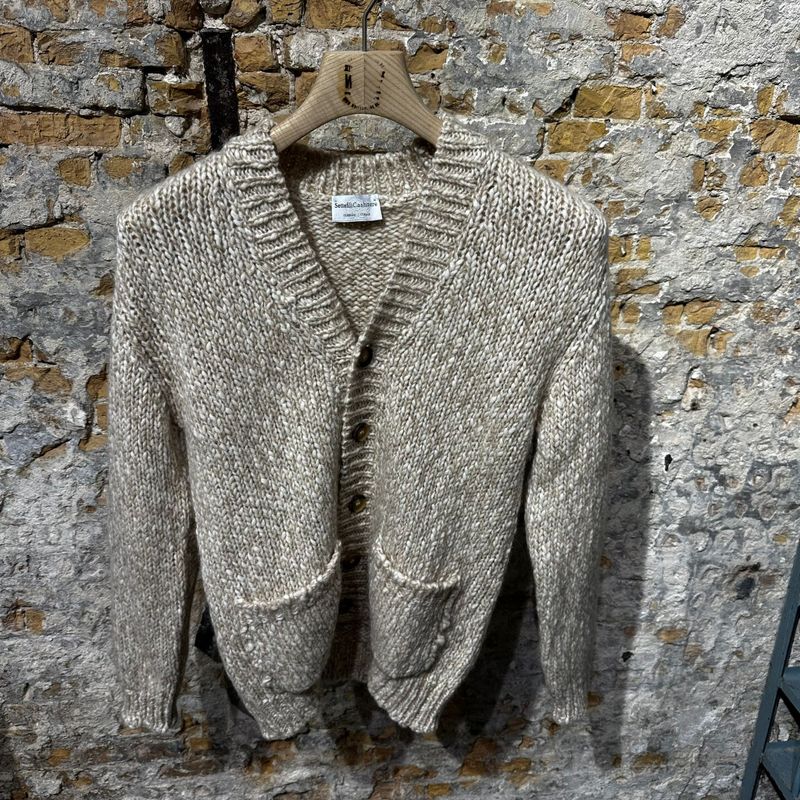 ​SettefiliCashmere Marco Tweed Cardigan Sand