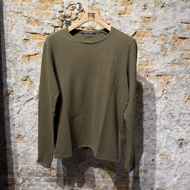 Hannes Roether Thin Sweater Mud Green Hannes Roether Thin Sweater Mud Green