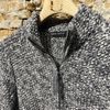 Afbeelding van Hannes Roether Knitted wool Vest Full Zip Melange Black