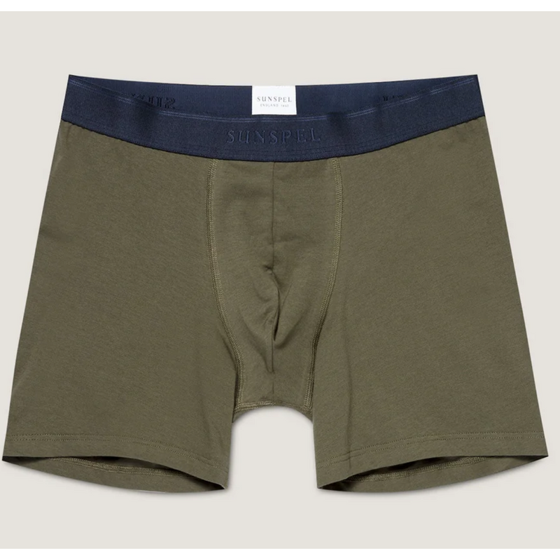 Sunspel Stretch Cotton Boxer Briefs Khaki Sunspel Stretch Cotton Boxer Briefs Khaki