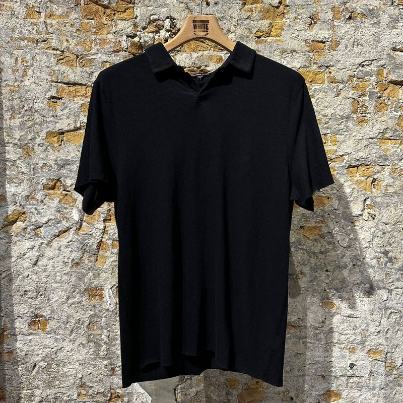 James Perse Relaxed Luxury Jersy Polo Washed Black