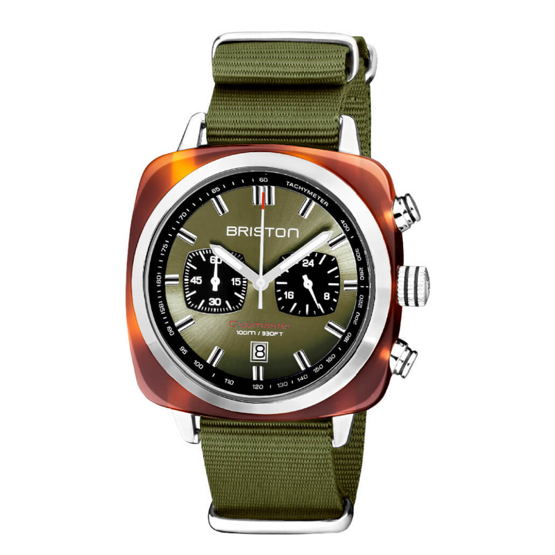 Briston Clubmaster Sport - Chrono - Olive Green Briston Clubmaster Sport - Chrono - Olive Green