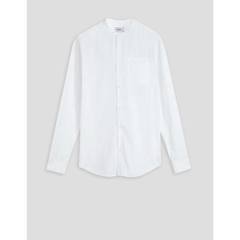 Dondup Striped cotton shirt with mandarin collar Dondup Striped cotton shirt with mandarin collar
