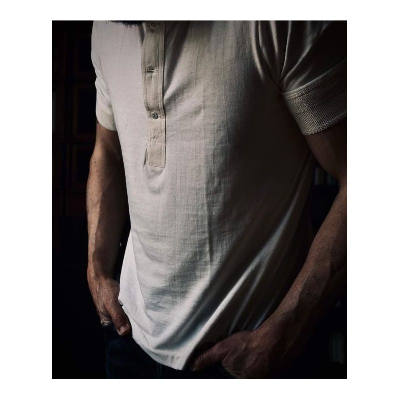 Merz b. Schwanen LoopWheeled henley S/S 02 Nature Merz b. Schwanen LoopWheeled henley S/S 02 Nature