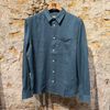 Afbeelding van Blue De Genes Linnen Shirt Petrol Green