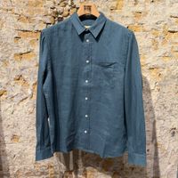 Blue De Genes Linnen Shirt Petrol Green
