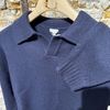 Afbeelding van ASPESI Knitted Longe Sleeve Wool Polo Navy