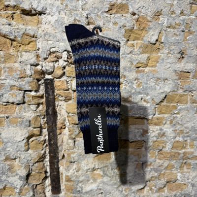 Foto van Pantherella Luxury Cashmere Socks Navy Christmas