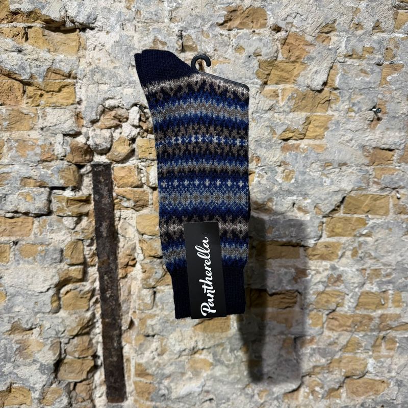Pantherella Luxury Cashmere Socks Navy Christmas