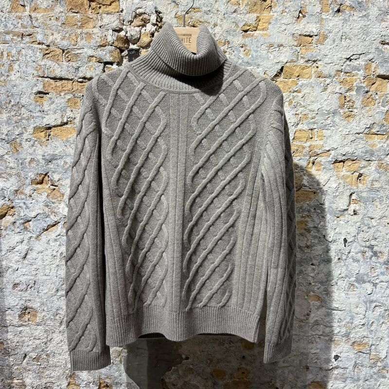 Aspesi cable turtle wool cashmere Sand